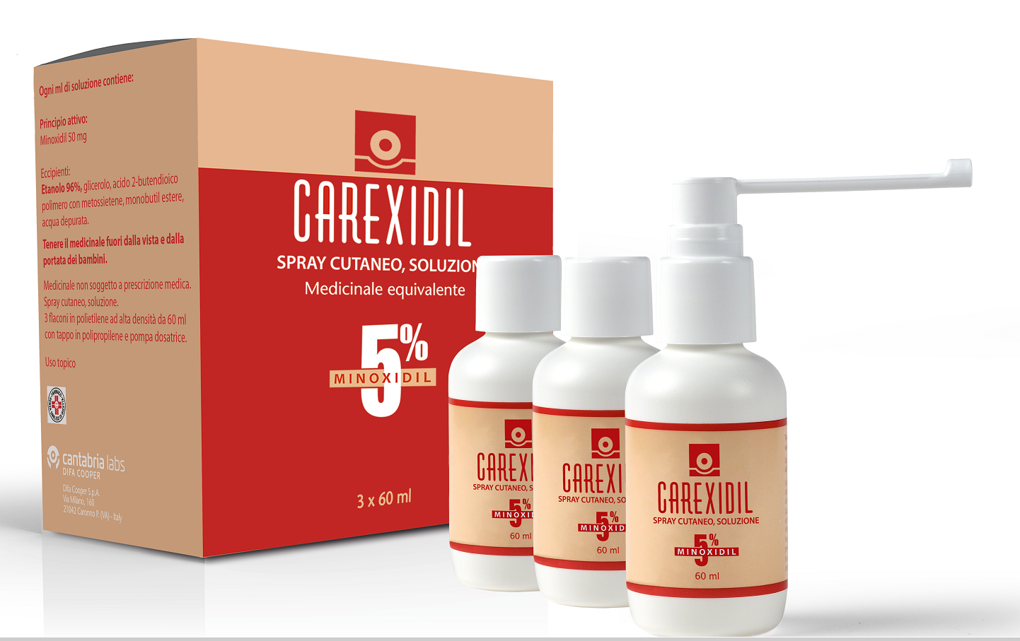 CAREXIDIL*3FL SOLUZ CUT 60ML5% - Farmacia Nuova Dr.ssa Gabriella Catellani