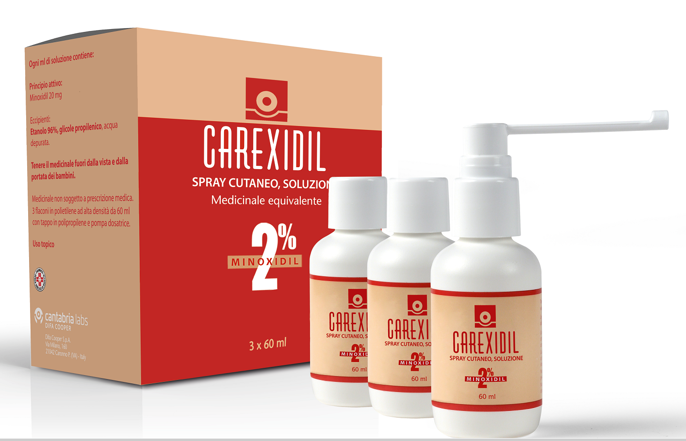 CAREXIDIL*3FL SOLUZ CUT 60ML2% - Farmacia Nuova Dr.ssa Gabriella Catellani