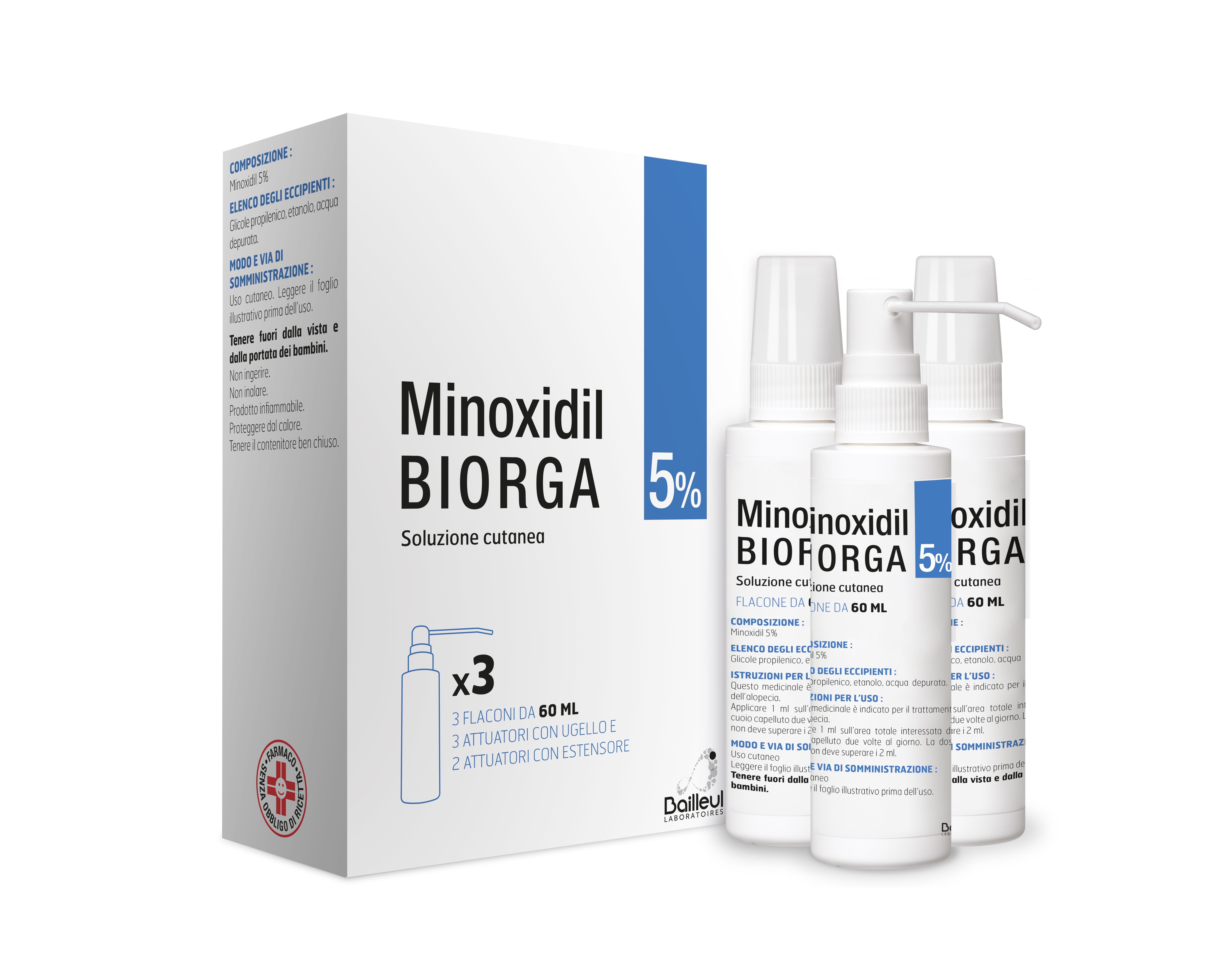 MINOXIDIL BIORGA*SOL CUT 3FL5% - Farmacia Nuova Dr.ssa Gabriella Catellani