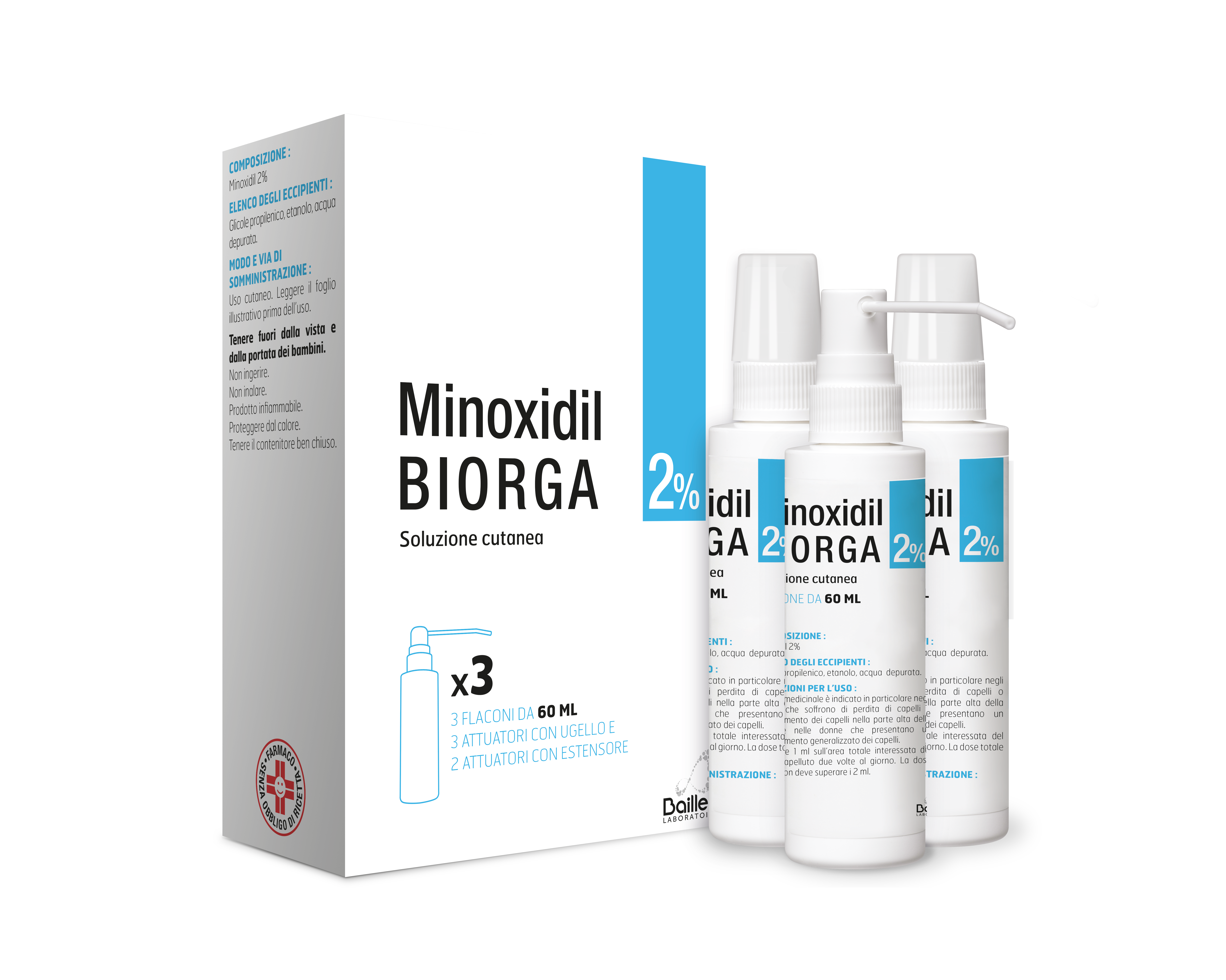 MINOXIDIL BIORGA*SOL CUT 3FL2% - Farmacia Nuova Dr.ssa Gabriella Catellani