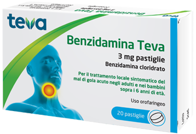 BENZIDAMINA TEVA*20PASTL 3MG - Farmacia Nuova Dr.ssa Gabriella Catellani