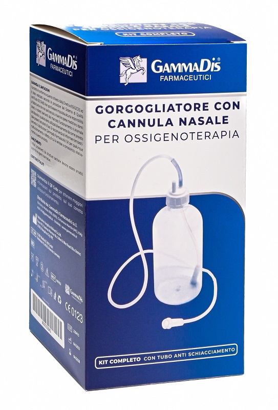 GORGOGLIATORE PER OSSIGENOTERAPIA CON OCCHIALE + CANNULA NASALE GAMMADIS - Farmacia Nuova Dr.ssa Gabriella Catellani