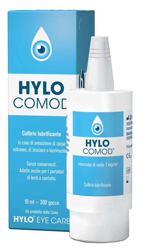HYLO-COMOD GOCCE OCULARI IALURONATO DI SODIO 0,1%  FLACONCINO 10 ML - Farmacia Nuova Dr.ssa Gabriella Catellani
