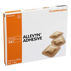 MEDICAZIONE IDROCELLULARE ADESIVA STERILE ALLEVYN ADHESIVE ALTAMENTE ASSORBENTE IN SCHIUMA DI POLIURETANO A STRUTTURA TRISTRATIFICATA 7,5X7,5CM 3 PEZZI - Farmacia Nuova Dr.ssa Gabriella Catellani