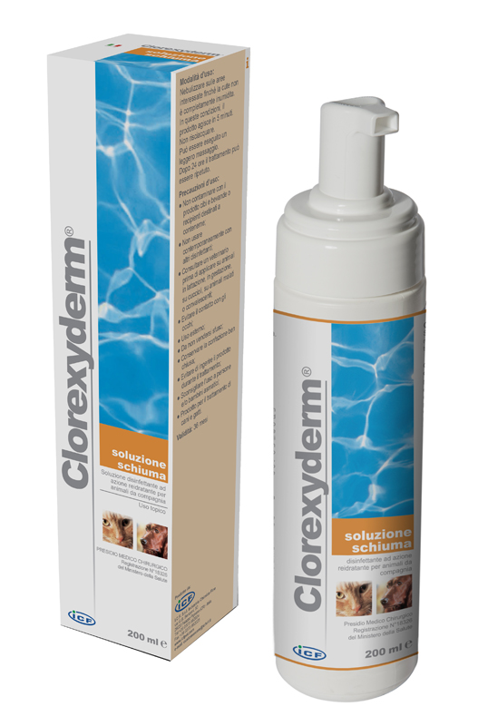 CLOREXYDERM SOLUZIONE SCHIUMA 200 ML - Farmacia Nuova Dr.ssa Gabriella Catellani