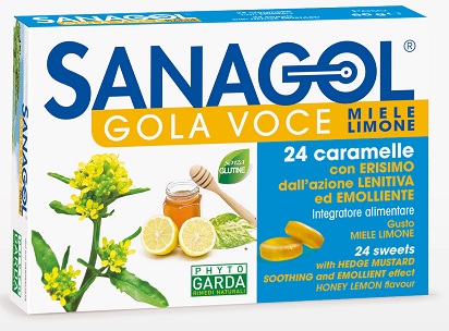 SANAGOL GOLA VOCE MIELE LIMONE 24 CARAMELLE - Farmacia Nuova Dr.ssa Gabriella Catellani