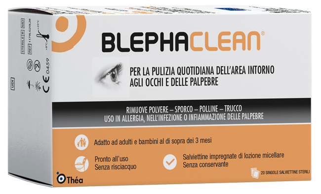 BLEPHACLEAN GARZE OCULARI STERILI A BASE DI ACIDO IALURONICO 20 PEZZI - Farmacia Nuova Dr.ssa Gabriella Catellani