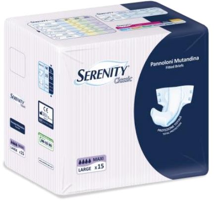 PANNOLONE PER INCONTINENZA A MUTANDINA SERENITY CLASSIC FORMATO MAXI TAGLIA LARGE 15 PEZZI - Farmacia Nuova Dr.ssa Gabriella Catellani