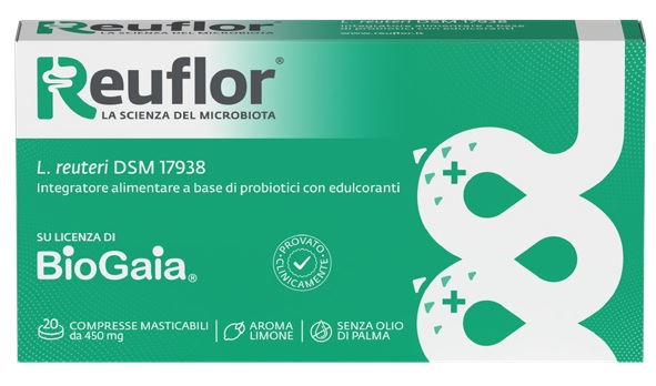 REUFLOR 20 COMPRESSE MASTICABILI AROMA LIMONE - Farmacia Nuova Dr.ssa Gabriella Catellani