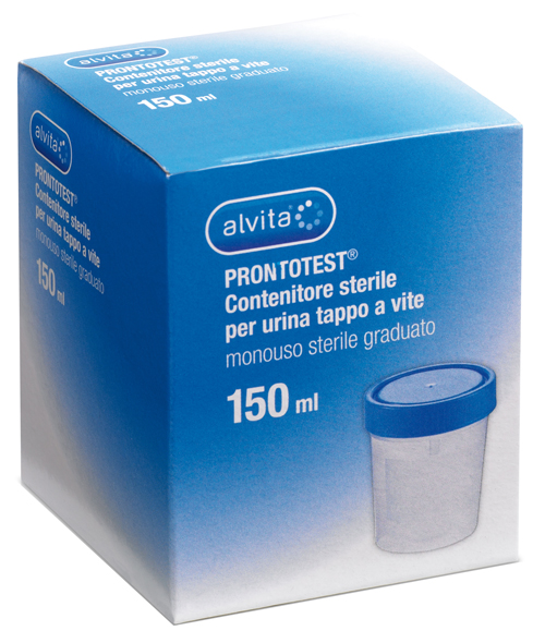 CONTENITORE PER URINA ALVITA PRONTOTEST GRADUATO CON TAPPO A VITE - Farmacia Nuova Dr.ssa Gabriella Catellani