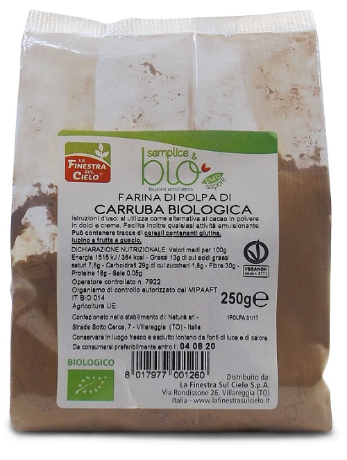 POLPA DI CARRUBA FARINA BIO 250 G - Farmacia Nuova Dr.ssa Gabriella Catellani