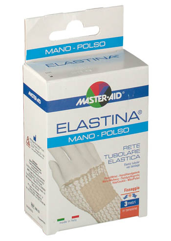 RETE TUBOLARE ELASTICA IPOALLERGENICA MASTER-AID ELASTINA MANO/POLSO 3 MT IN TENSIONE CALIBRO 3 CM - Farmacia Nuova Dr.ssa Gabriella Catellani