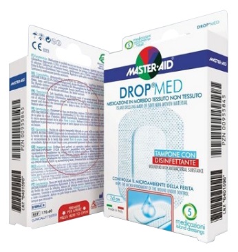 MEDICAZIONE COMPRESSA AUTOADESIVA DERMOATTIVA IPOALLERGENICA AERATA MASTER-AID DROP MED 10X8 5 PEZZI - Farmacia Nuova Dr.ssa Gabriella Catellani
