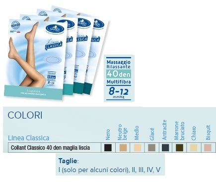 SAUBER COLLANT 40 DENARI MAGLIA LISCIA NERO 3 LINEA CLASSICA - Farmacia Nuova Dr.ssa Gabriella Catellani