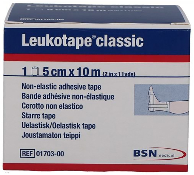 LEUKOTAPE BENDA ANELASTICA PER BENDAGGI FUNZIONALI 5X100 CM - Farmacia Nuova Dr.ssa Gabriella Catellani