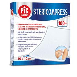 GARZA COMPRESSA IDROFILA PIC STERICOMPRESS 10X10 CM 4 BUSTE  25 PEZZI - Farmacia Nuova Dr.ssa Gabriella Catellani