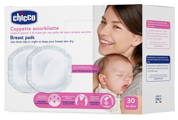 CHICCO COPPETTA ASSORBILATTE ANTIBATTERICA 30 PEZZI - Farmacia Nuova Dr.ssa Gabriella Catellani