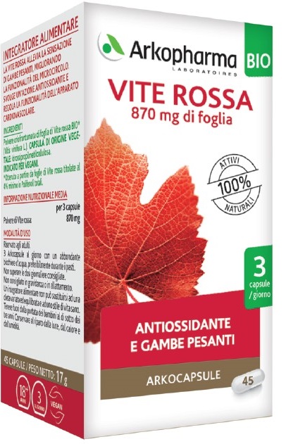 ARKO CAPSULE VITE ROSSA BIO 45 CAPSULE - Farmacia Nuova Dr.ssa Gabriella Catellani