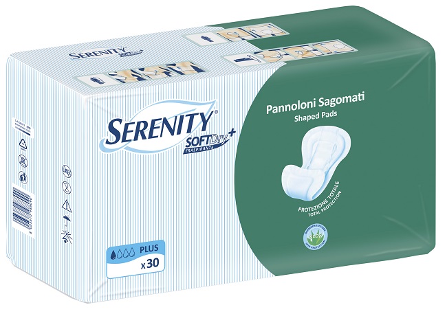 PANNOLONE PER INCONTINENZA SAGOMATO SERENITY SOFTDRY+ ALOE PLUS 30 PEZZI - Farmacia Nuova Dr.ssa Gabriella Catellani