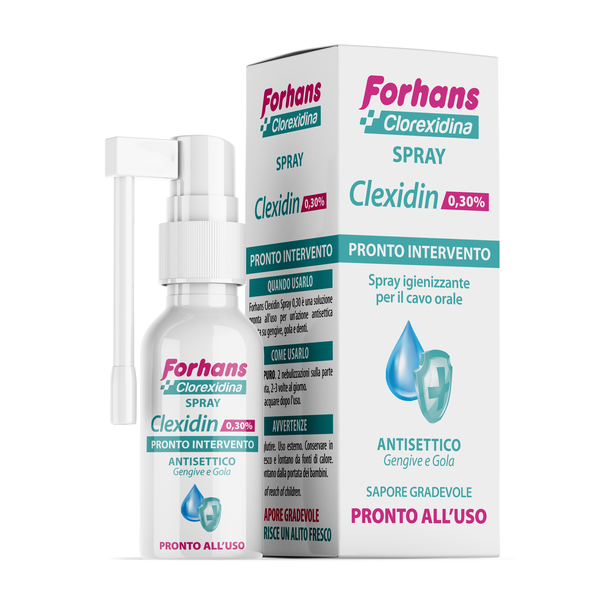 COLLUTORIO SPRAY CON CLOREXIDINA FORHANS CLEXIDIN 50ML - Farmacia Nuova Dr.ssa Gabriella Catellani