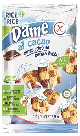 RICE&RICE DAME DI RISO CON CACAO SENZA LATTE 250 G - Farmacia Nuova Dr.ssa Gabriella Catellani