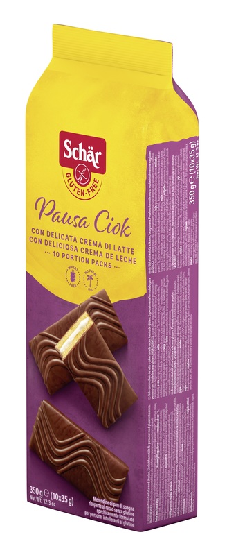 SCHAR PAUSA CIOK MERENDINE DI PAN DI SPAGNA CON CREMA DI LATTE 10 PEZZI DA 35 G - Farmacia Nuova Dr.ssa Gabriella Catellani