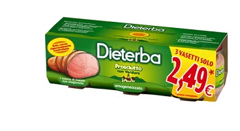 DIETERBA OMOGENEIZZATO PROSCIUTTO 3 PEZZI 80 G - Farmacia Nuova Dr.ssa Gabriella Catellani