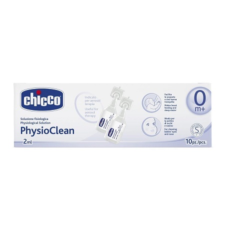 CHICCO PHYSIOCLEAN SOLUZIONE FISIOLOGICA 10 FLACONCINI 2 ML - Farmacia Nuova Dr.ssa Gabriella Catellani