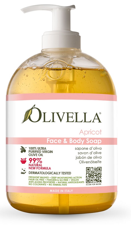 OLIVELLA SAPONE LIQUIDO VISO&CORPO ALBICOCCA 500 ML - Farmacia Nuova Dr.ssa Gabriella Catellani