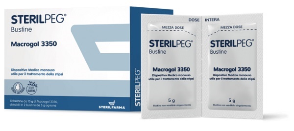 STERILPEG MACROGOL 3350 10 BUSTINE BIPARTITE 10 G - Farmacia Nuova Dr.ssa Gabriella Catellani