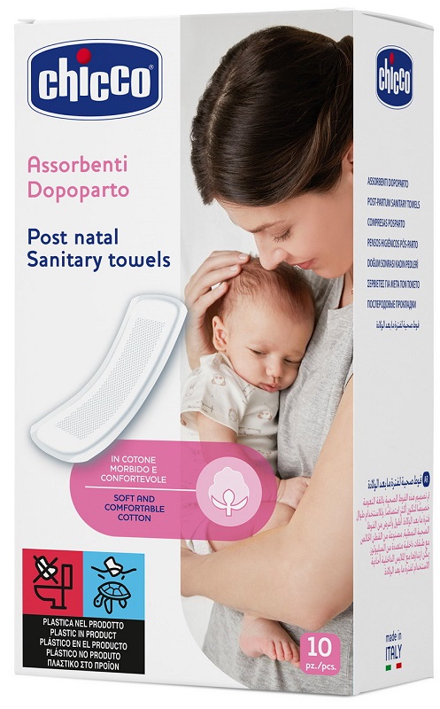 CHICCO MAMMA DONNA ASSORBENTI POSTPARTO COTONE 10 PEZZI - Farmacia Nuova Dr.ssa Gabriella Catellani