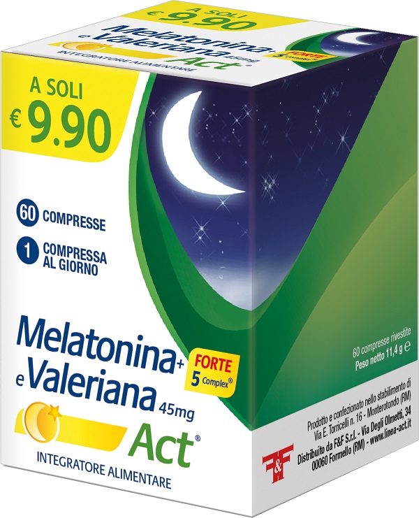 MELATONINA+FORTE 5 COMPLEX E VALERIANA ACT 60 COMPRESSE - Farmacia Nuova Dr.ssa Gabriella Catellani