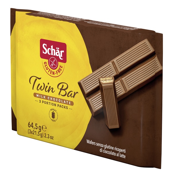 SCHAR TWIN BAR WAFERS RICOPERTI DI CIOCCOLATO AL LATTE 3 PEZZI DA 21,5 G - Farmacia Nuova Dr.ssa Gabriella Catellani