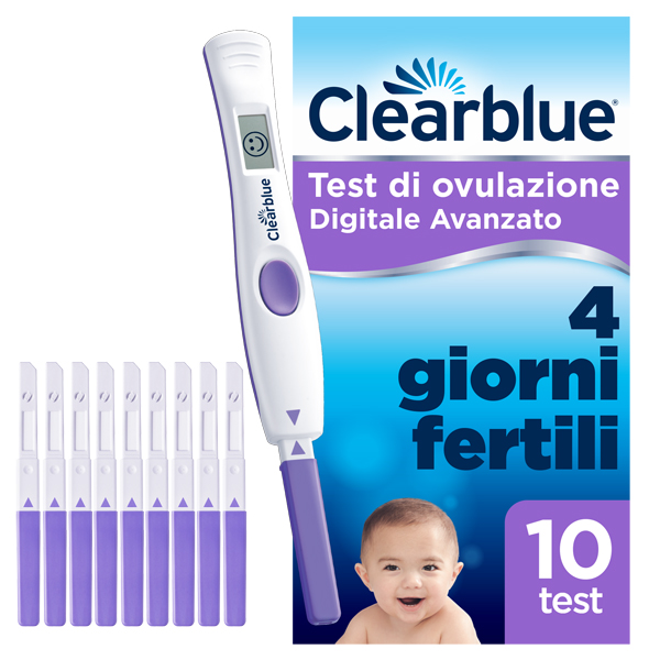 TEST DI OVULAZIONE CLEARBLUE DIGITALE AVANZATO 10 PEZZI - Farmacia Nuova Dr.ssa Gabriella Catellani