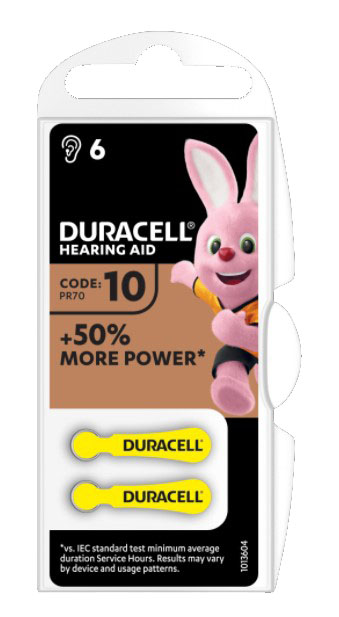DURACELL ACTIVAIR HEARING AID EASY TAB 10 GIALLO BATTERIA PER APPARECCHIO ACUSTICO 6 PEZZI - Farmacia Nuova Dr.ssa Gabriella Catellani