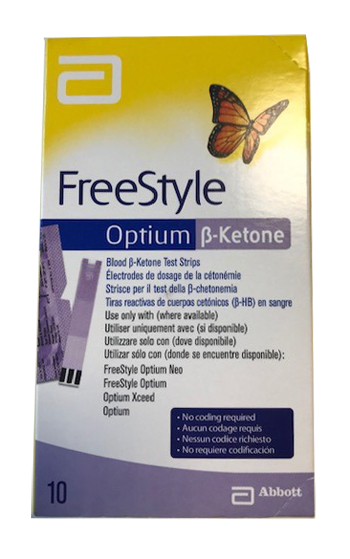 STRISCE MISURAZIONE CHETONEMIA OPTIUM BETA KETONE 10 PEZZI - Farmacia Nuova Dr.ssa Gabriella Catellani