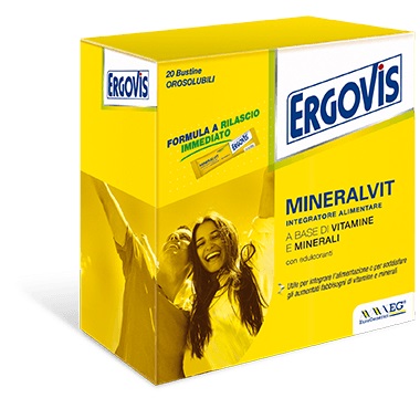 ERGOVIS MINERALVIT 20 BUSTE OROSOLUBILI 30 G - Farmacia Nuova Dr.ssa Gabriella Catellani