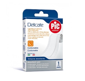 CEROTTO PIC DELICATE STRISCIA BIANCA CON TAMPONE ANTIBATTERICO CM 8X0,5 M - Farmacia Nuova Dr.ssa Gabriella Catellani
