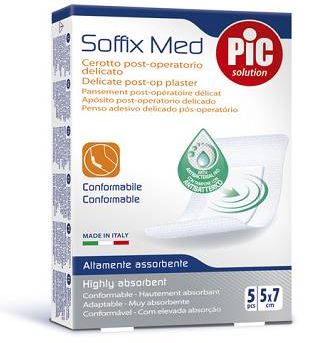 CEROTTO PIC SOFFIX MED IN TNT CON TAMPONE CENTRALE ASSORBENTE STERILE MONOUSO 5X7 CM ANTIBATTERICO 5 PEZZI - Farmacia Nuova Dr.ssa Gabriella Catellani