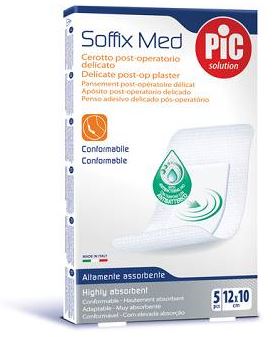 CEROTTO PIC SOFFIX MED IN TNT CON TAMPONE CENTRALE ASSORBENTE STERILE MONOUSO 10X12 CM ANTIBATTERICO 5 PEZZI - Farmacia Nuova Dr.ssa Gabriella Catellani