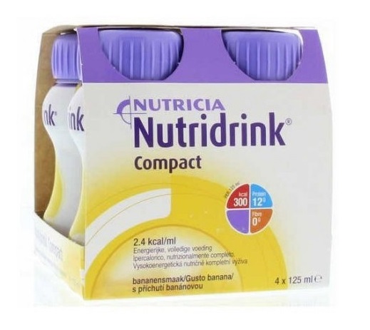 NUTRICIA NUTRIDRINK COMPACT GUSTO BANANA 4 BOTTIGLIE DA 125 ML - Farmacia Nuova Dr.ssa Gabriella Catellani