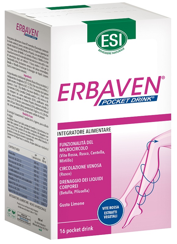 ESI ERBAVEN 16 POCKET DRINK X 20 ML GUSTO LIMONE - Farmacia Nuova Dr.ssa Gabriella Catellani