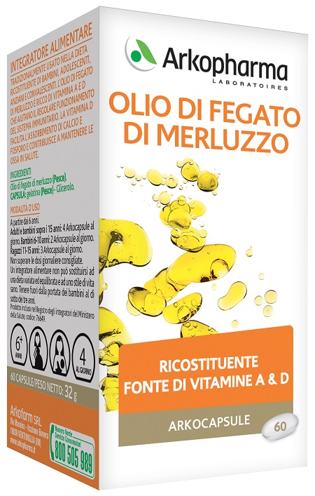 ARKO CAPSULE OLIO FEGATO MERLUZZO 60 CAPSULE - Farmacia Nuova Dr.ssa Gabriella Catellani