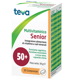 MULTIVITAMINICO SENIOR TEVA 30 COMPRESSE 39 G - Farmacia Nuova Dr.ssa Gabriella Catellani