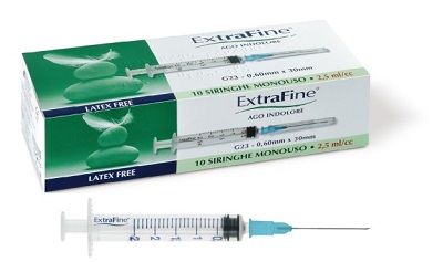 SIRINGA IPODERMICA EXTRAFINE 2,5 CC G23 0,60X30 10 PEZZI - Farmacia Nuova Dr.ssa Gabriella Catellani
