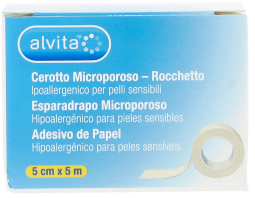 CEROTTO MICROPOROSO IN ROCCHETTO ALVITA IPOALLERGENICO PER PELLI SENSIBILI 5X500CM - Farmacia Nuova Dr.ssa Gabriella Catellani
