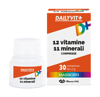MASSIGEN DAILYVIT 12 VITAMINE 11 MINERALI 30 COMPRESSE RIVESTITE - Farmacia Nuova Dr.ssa Gabriella Catellani
