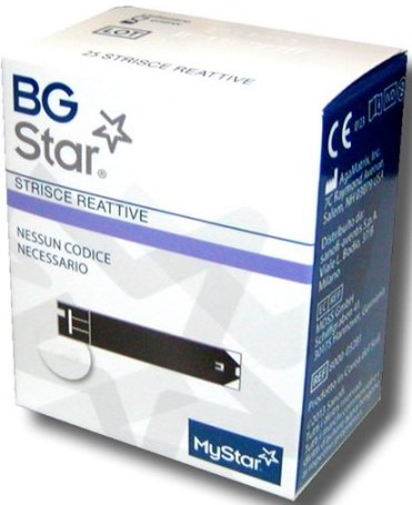 STRISCE REATTIVE MISURAZIONE GLICEMIA BGSTAR MYSTAR 25 PEZZI - Farmacia Nuova Dr.ssa Gabriella Catellani