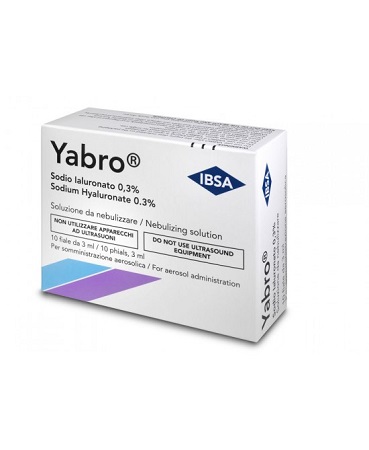 YABRO 10 FIALE 3ML ACIDO IALURONICO 0,3% SOLUZIONE PER NEBULIZZATORE - Farmacia Nuova Dr.ssa Gabriella Catellani