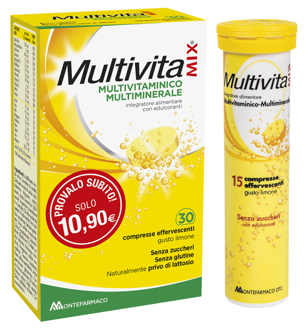 MULTIVITAMIX SENZA ZUCCHERO 30 COMPRESSE EFFERVESCENTI - Farmacia Nuova Dr.ssa Gabriella Catellani